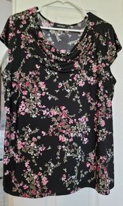 Black floral blouse